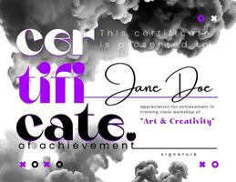 Creative Certificate of Achievement Template for Art Workshop