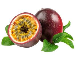 AI generated Passion Fruit top view transparent background Freshness of juicy for Decoration Smoothie food menu photo