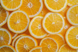 AI generated Orange Fruit background top view Freshness of juicy for Decoration Smoothie food menu photo