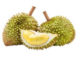AI generated durian Fruit top view transparent background Freshness of juicy for Decoration Smoothie food menu photo