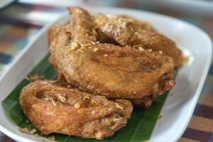 Close up fried chicken wings photo