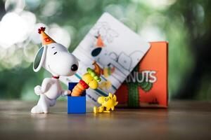 Bangkok, Thailand - Mar 13, 2024 A toy of Snoopy, Jack in the box from pop mart the Best Friends series figures photo