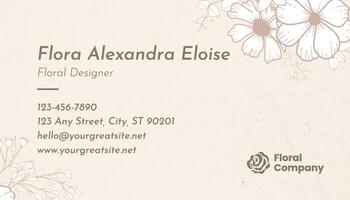 Floral Business Cards (Horizontal) template