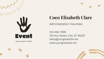 Volunteer Business Cards (Horizontal) template