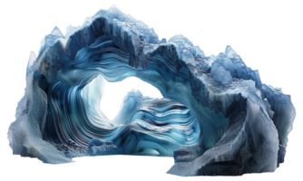 AI generated Abstract blue geode with layers and textured details on transparent background - stock png. png