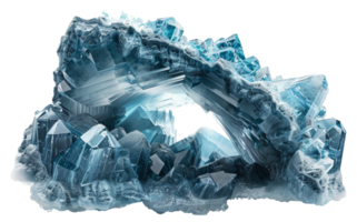 AI generated Abstract blue geode with layers and textured details on transparent background - stock png. png