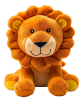 AI generated Plush lion toy with fluffy mane on transparent background - stock png. png