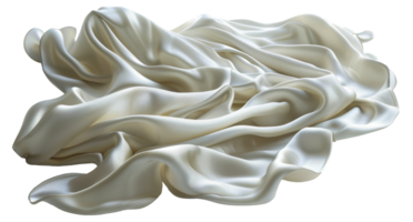 ai generato lussuoso bianca seta tessuto struttura con morbido pieghe su trasparente sfondo - azione png. png
