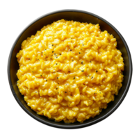 ai gegenereerd romig risotto met zwart sesam en vers dille Aan transparant achtergrond - voorraad png. png