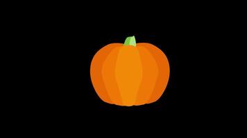 halloween pompoen icoon concept lus animatie video met alpha kanaal