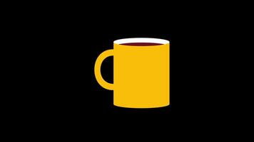 mug glass of liquid icon concept loop animation video with alpha channel