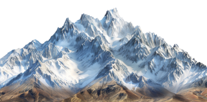 AI generated Majestic snowy peaks of a high mountain range on transparent background - stock png. png