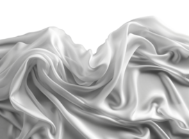 AI generated Luxurious white silk fabric texture with soft folds on transparent background - stock png. png