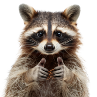 AI generated Inquisitive raccoon with a curious gaze on transparent background - stock png. png