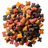 AI generated Assorted colorful dog treats for training and reward on transparent background - stock png. png