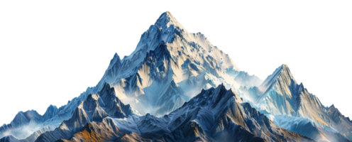 ai generado majestuoso Nevado picos de un alto montaña rango en transparente antecedentes - valores png. png