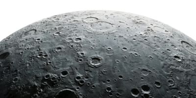 AI generated Close-up of the moon surface revealing detailed craters and texture on transparent background - stock png. png