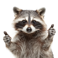 AI generated Inquisitive raccoon with a curious gaze on transparent background - stock png. png