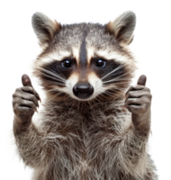 AI generated Inquisitive raccoon with a curious gaze on transparent background - stock png. png