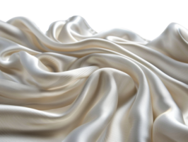 AI generated Luxurious white silk fabric texture with soft folds on transparent background - stock png. png