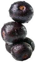 AI generated Fresh ripe blueberries with water drops for healthy eating on transparent background - stock png. png