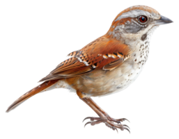 AI generated Sparrow perched on a branch on transparent background - stock png. png