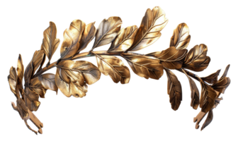 AI generated Laurel golden wreath symbolizing victory on transparent background - stock png. png