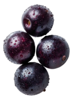 AI generated Fresh ripe blueberries with water drops for healthy eating on transparent background - stock png. png