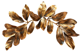 AI generated Laurel golden wreath symbolizing victory on transparent background - stock png. png