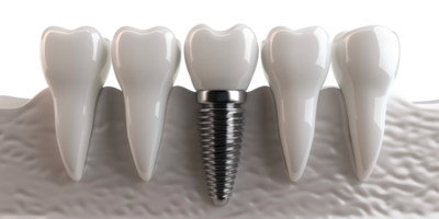 AI generated Detailed 3D illustration of a dental implant in oral care on transparent background - stock png. png