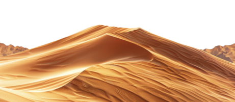 AI generated Golden sand dunes on transparent background - stock png. png