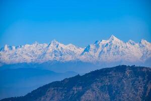 Very high peak of Nainital, India, the mountain range which is visible in this picture is Himalayan Range, Beauty of mountain at Nainital in Uttarakhand, India photo