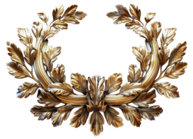 AI generated Laurel golden wreath symbolizing victory on transparent background - stock png. png