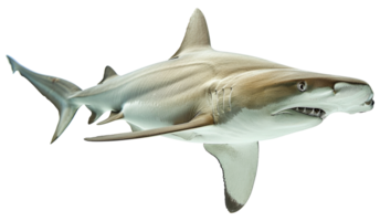 AI generated Hammerhead shark swimming gracefully in the ocean on transparent background - stock png. png