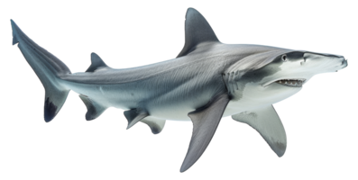 AI generated Hammerhead shark swimming in the ocean on transparent background - stock png. png