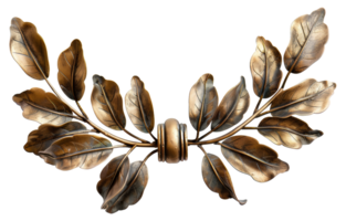 AI generated Laurel golden wreath symbolizing victory on transparent background - stock png. png