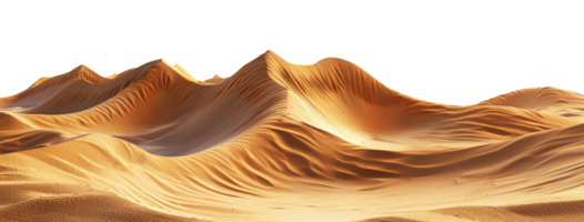 AI generated Tranquil desert dunes under the silence of night on transparent background - stock png. png