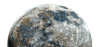 AI generated Golden cratered texture of the moon's surface on transparent background - stock png. png