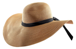 AI generated Stylish straw hat perfect for summer sun protection on transparent background - stock png. png