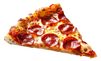 ai generiert heiß Peperoni Pizza Scheibe mit schmelzen Käse auf transparent Hintergrund - - Lager png. png