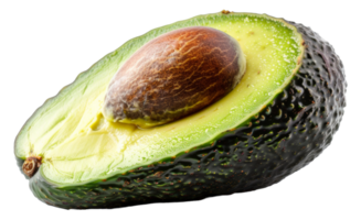 ai generiert reif Avocado Schnitt im Hälfte Aufschlussreich das Samen auf transparent Hintergrund - - Lager png. png