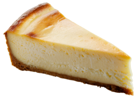 AI generated Classic creamy cheesecake slice on transparent background - stock png. png