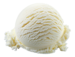 AI generated Vanilla ice cream scoop with textured swirls on transparent background - stock png. png