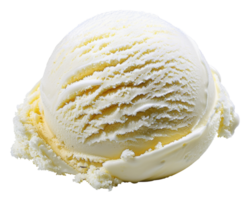 AI generated Vanilla ice cream scoop with textured swirls on transparent background - stock png. png