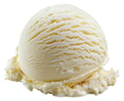 AI generated Vanilla ice cream scoop with textured swirls on transparent background - stock png. png