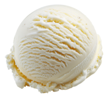 AI generated Vanilla ice cream scoop with textured swirls on transparent background - stock png. png