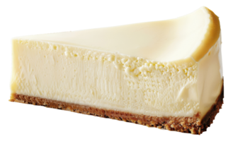 AI generated Classic creamy cheesecake slice on transparent background - stock png. png