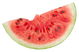 AI generated Juicy watermelon slice with black seeds on transparent background - stock png. png