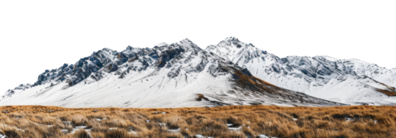 AI generated Snow-capped rugged mountains on transparent background - stock png. png