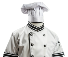 AI generated Chef's white uniform with hat on transparent background - stock png. png